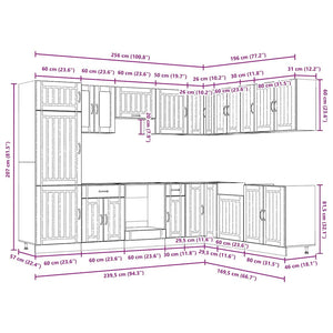 vidaXL 14 Piece Kitchen Cabinet Set Lucca White Engineered Wood