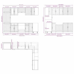 vidaXL 14 Piece Kitchen Cabinet Set Lucca White Engineered Wood