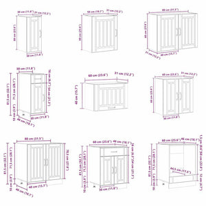 vidaXL 14 Piece Kitchen Cabinet Set Lucca White Engineered Wood