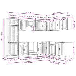 vidaXL 14 Piece Kitchen Cabinet Set Lucca Gloss White Engineered Wood