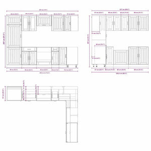 vidaXL 14 Piece Kitchen Cabinet Set Lucca Gloss White Engineered Wood