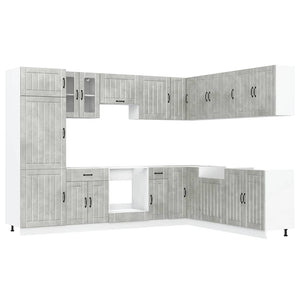 vidaXL 14 Piece Kitchen Cabinet Set Lucca Concrete Grey Engineered Wood