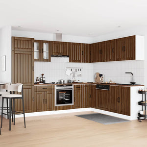 vidaXL 14 Piece Kitchen Cabinet Set Lucca Brown Oak Engineered Wood