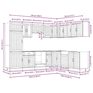 vidaXL 14 Piece Kitchen Cabinet Set Lucca Brown Oak Engineered Wood