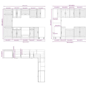 vidaXL 14 Piece Kitchen Cabinet Set Lucca Brown Oak Engineered Wood