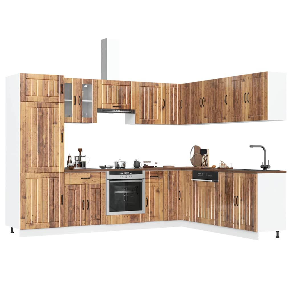 vidaXL 14 Piece Kitchen Cabinet Set Lucca Old Wood Engineered Wood