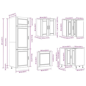 vidaXL 14 Piece Kitchen Cabinet Set Porto Black Engineered Wood