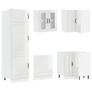 vidaXL 14 Piece Kitchen Cabinet Set Porto Gloss White Engineered Wood