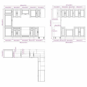 vidaXL 14 Piece Kitchen Cabinet Set Porto Gloss White Engineered Wood