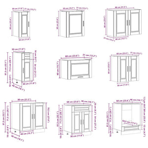 vidaXL 14 Piece Kitchen Cabinet Set Porto Gloss White Engineered Wood