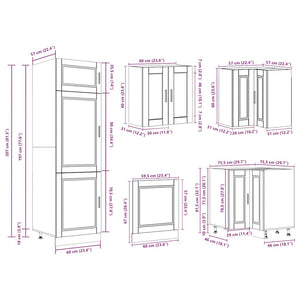 vidaXL 14 Piece Kitchen Cabinet Set Porto Gloss White Engineered Wood