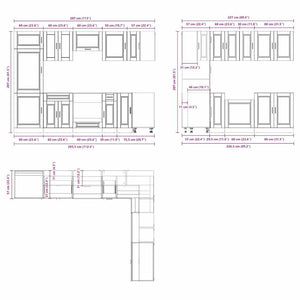 vidaXL 14 Piece Kitchen Cabinet Set Porto Sonoma Oak Engineered Wood