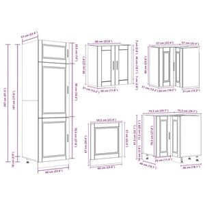 vidaXL 14 Piece Kitchen Cabinet Set Porto Sonoma Oak Engineered Wood