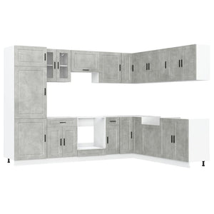 vidaXL 14 Piece Kitchen Cabinet Set Porto Concrete Grey Engineered Wood