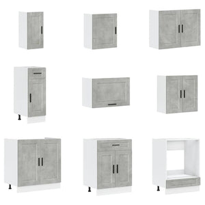 vidaXL 14 Piece Kitchen Cabinet Set Porto Concrete Grey Engineered Wood