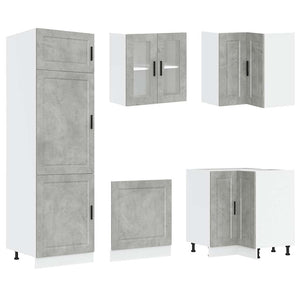 vidaXL 14 Piece Kitchen Cabinet Set Porto Concrete Grey Engineered Wood