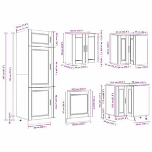 vidaXL 14 Piece Kitchen Cabinet Set Porto Concrete Grey Engineered Wood