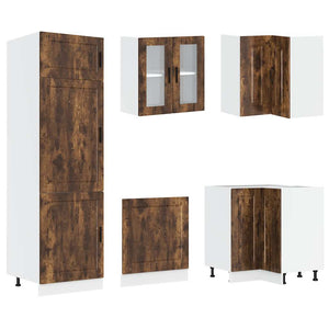 vidaXL 14 Piece Kitchen Cabinet Set Porto Smoked Oak Engineered Wood