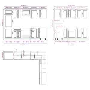 vidaXL 14 Piece Kitchen Cabinet Set Porto Smoked Oak Engineered Wood