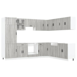 vidaXL 14 Piece Kitchen Cabinet Set Porto Grey Sonoma Engineered Wood