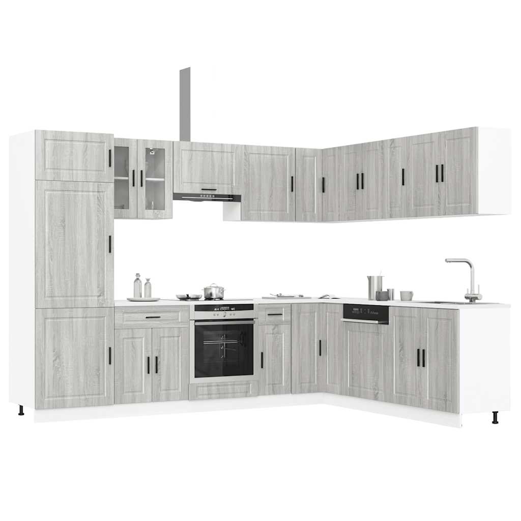 vidaXL 14 Piece Kitchen Cabinet Set Porto Grey Sonoma Engineered Wood