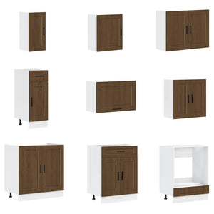 vidaXL 14 Piece Kitchen Cabinet Set Porto Brown Oak Engineered Wood