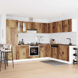 vidaXL 14 Piece Kitchen Cabinet Set Porto Old Wood Engineered Wood