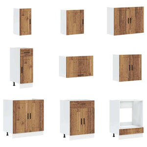 vidaXL 14 Piece Kitchen Cabinet Set Porto Old Wood Engineered Wood