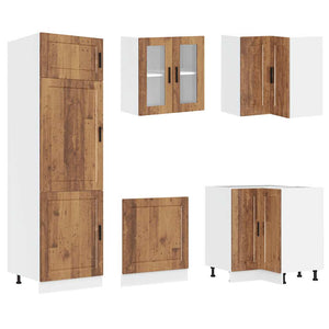 vidaXL 14 Piece Kitchen Cabinet Set Porto Old Wood Engineered Wood