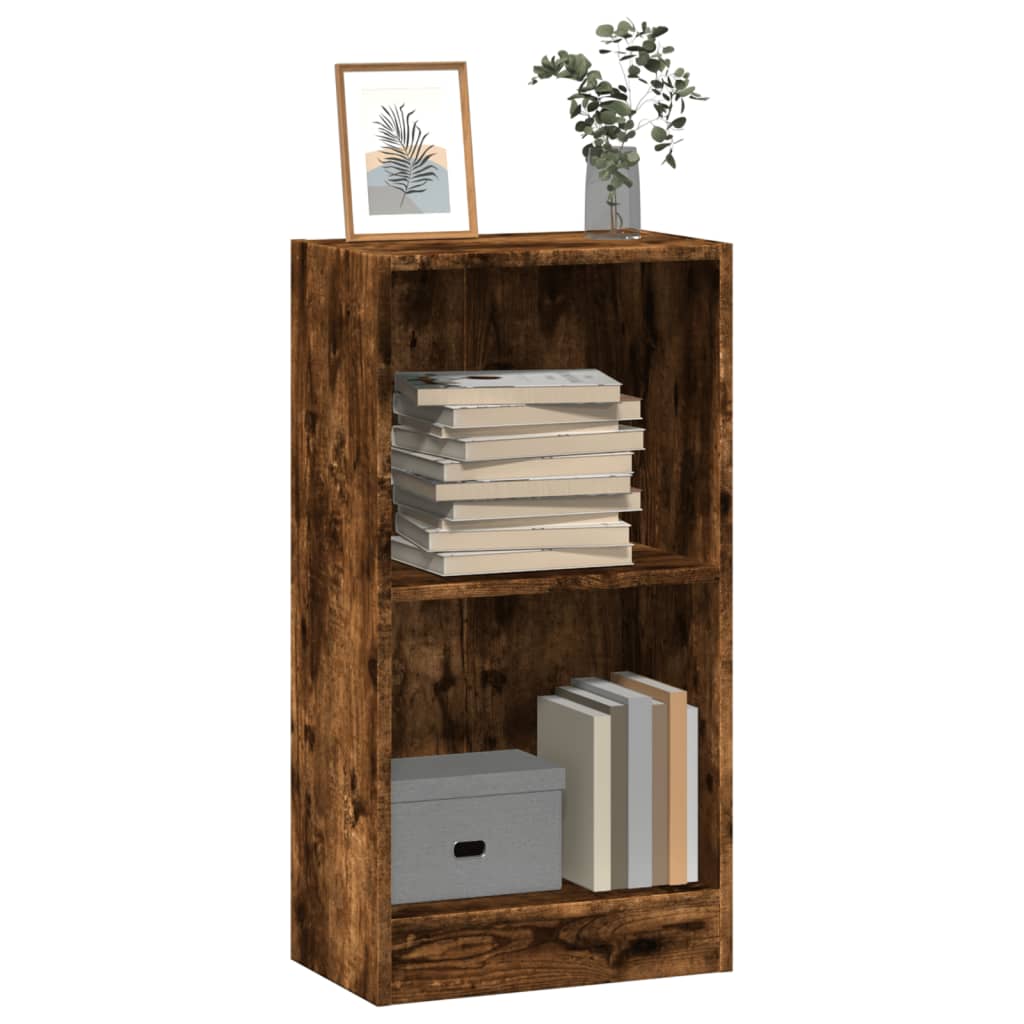 vidaXL Bookcase Smoked Oak 40x24x76 cm Engineered Wood