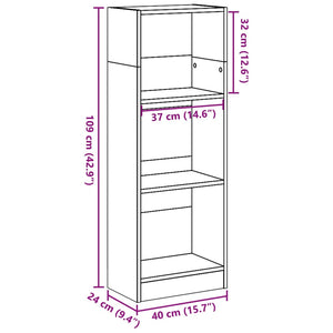 vidaXL Bookcase White 40x24x109 cm Engineered Wood