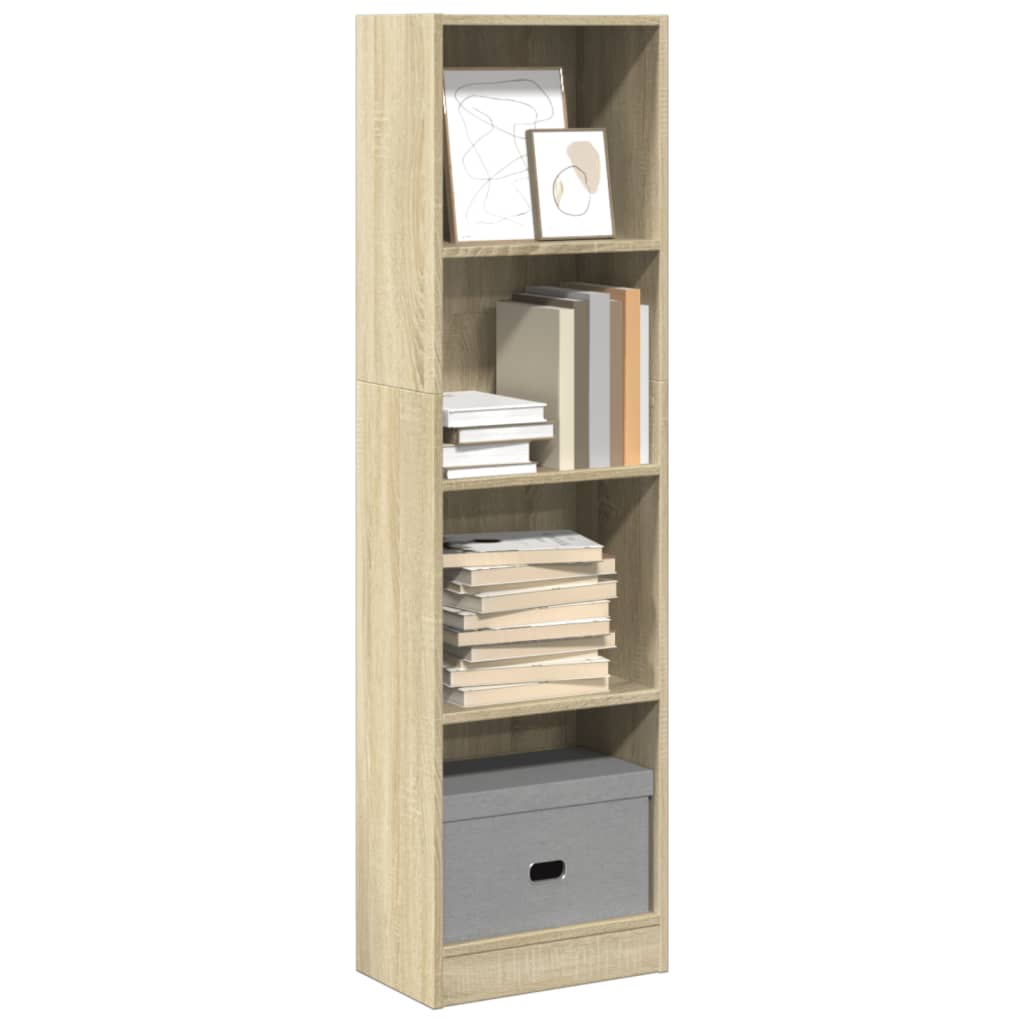 vidaXL Bookcase Sonoma Oak 40x24x143 cm Engineered Wood