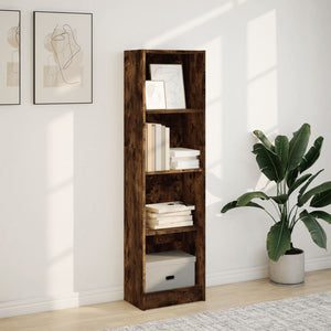 vidaXL Bookcase Smoked Oak 40x24x143 cm Engineered Wood