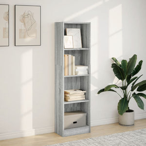 vidaXL Bookcase Grey Sonoma 40x24x143 cm Engineered Wood