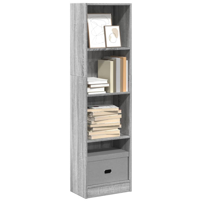 vidaXL Bookcase Grey Sonoma 40x24x143 cm Engineered Wood