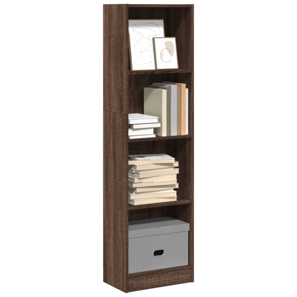 vidaXL Bookcase Brown Oak 40x24x143 cm Engineered Wood