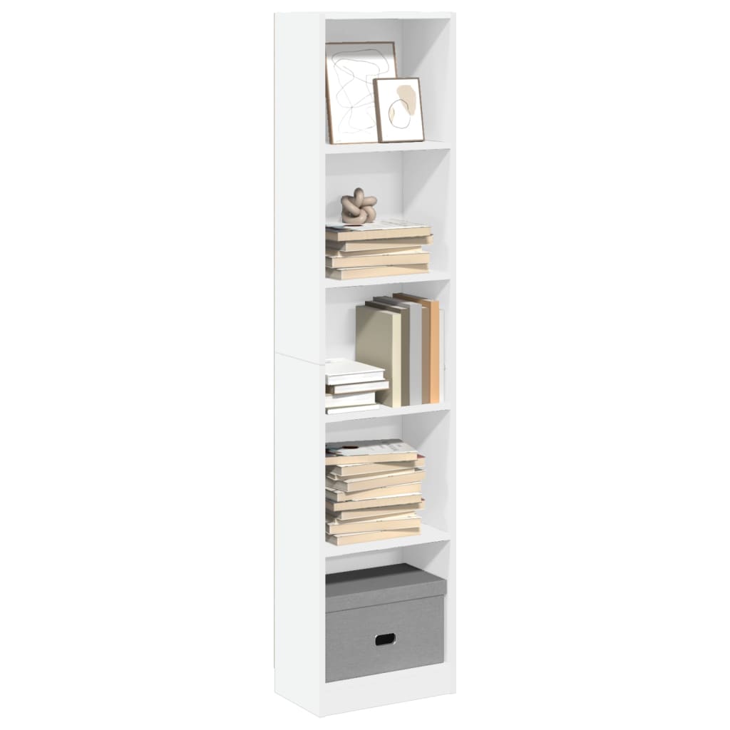 vidaXL Bookcase White 40x24x176 cm Engineered Wood