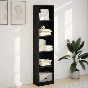 vidaXL Bookcase Black 40x24x176 cm Engineered Wood