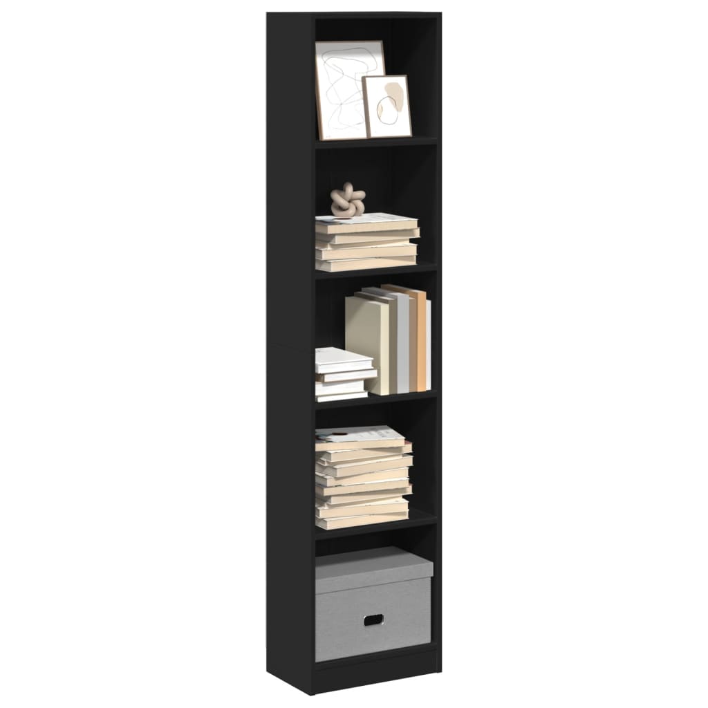 vidaXL Bookcase Black 40x24x176 cm Engineered Wood