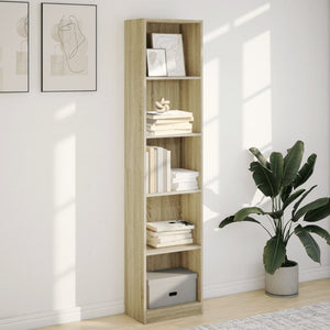 vidaXL Bookcase Sonoma Oak 40x24x176 cm Engineered Wood