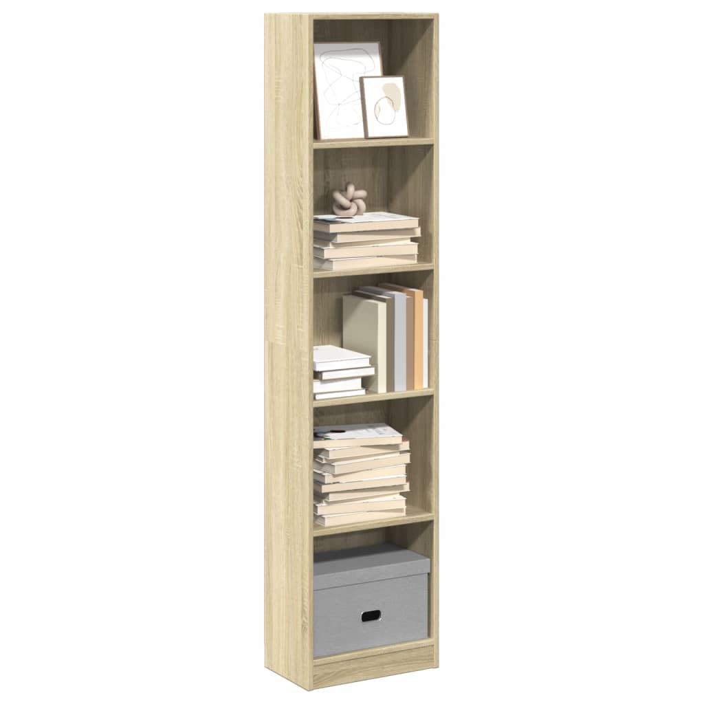 vidaXL Bookcase Sonoma Oak 40x24x176 cm Engineered Wood