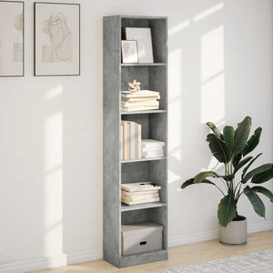 vidaXL Bookcase Concrete Grey 40x24x176 cm Engineered Wood