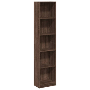 vidaXL Bookcase Brown Oak 40x24x176 cm Engineered Wood