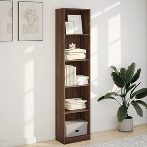 vidaXL Bookcase Brown Oak 40x24x176 cm Engineered Wood