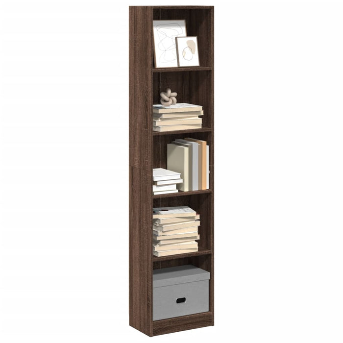 vidaXL Bookcase Brown Oak 40x24x176 cm Engineered Wood