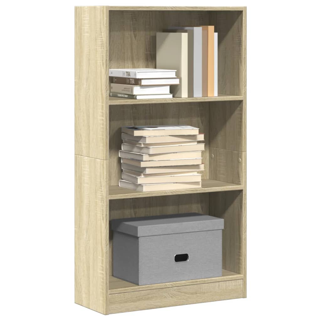 vidaXL Bookcase Sonoma Oak 60x24x109 cm Engineered Wood