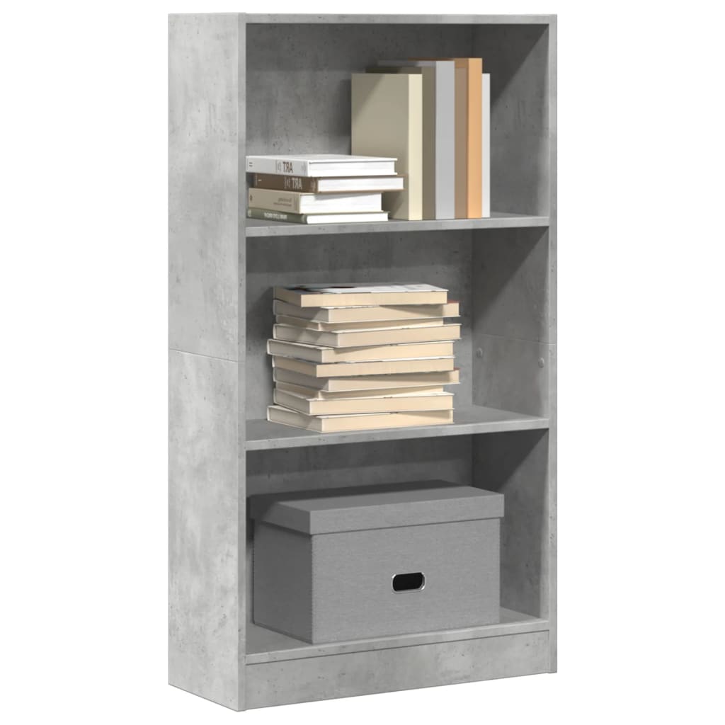 vidaXL Bookcase Concrete Grey 60x24x109 cm Engineered Wood