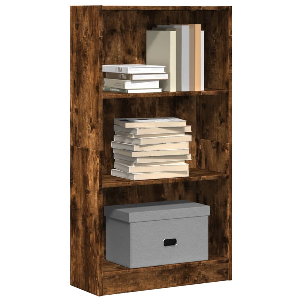 vidaXL Bookcase Smoked Oak 60x24x109 cm Engineered Wood