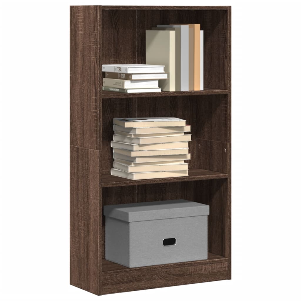 vidaXL Bookcase Brown Oak 60x24x109 cm Engineered Wood