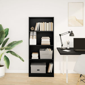 vidaXL Bookcase Black 60x24x143 cm Engineered Wood